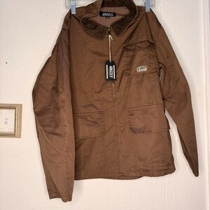 GRIZZLY Grip Tape Peaking Work Jacket in brown